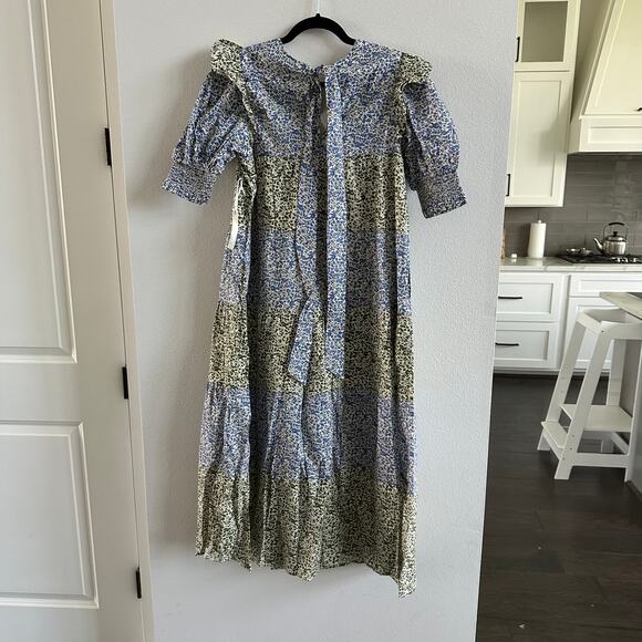 Tuckernuck HYACINTH HOUSE Green & Blue Floral Barton Midi Dress XS New - Picture 5 of 6